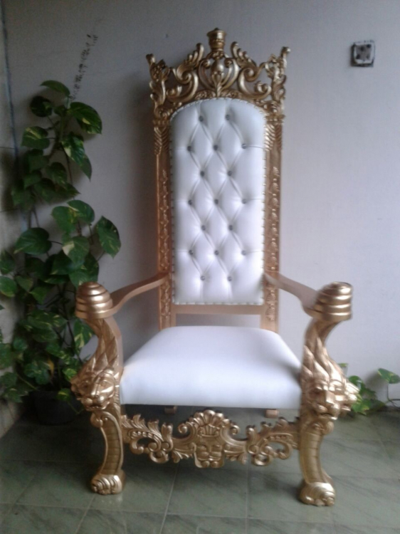 White/Gold Empire Throne Chair Throne Chairs