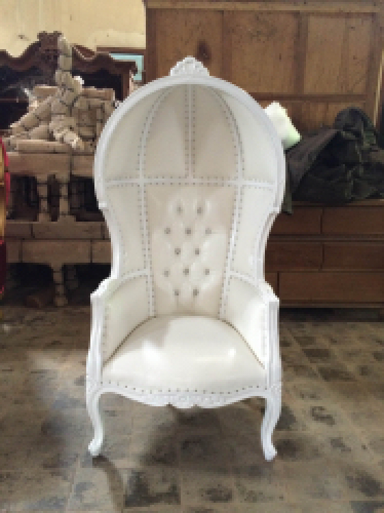 White Porter Canopy Chair Throne Chairs