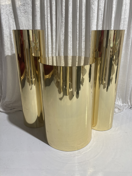 3pcs Gold Cylinder Pedestals