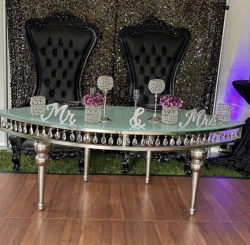 Silver Serpentine Chandelier Table