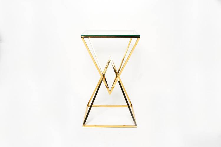 Gold Pyramid Cocktail Table