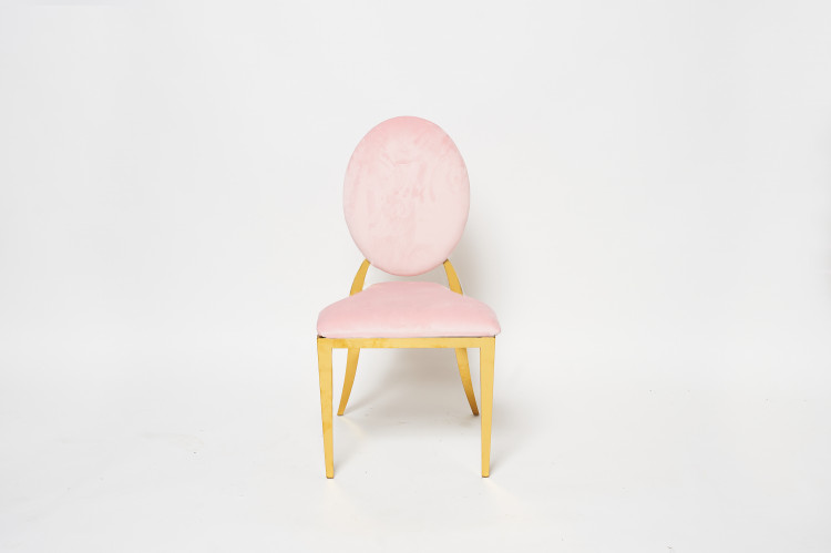 Pink Velvet Dior Chair w/Back Cushion